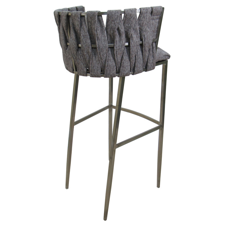 Tabouret de bar Loken Barcelona en acier inoxydable 34 po, Gris Mojave, Très grand (siège d'une hauteur de 34 po)