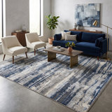 One-of-a-Kind Mystique Modern Hand-Knotted 10'X14' Wool Blue Area Rug