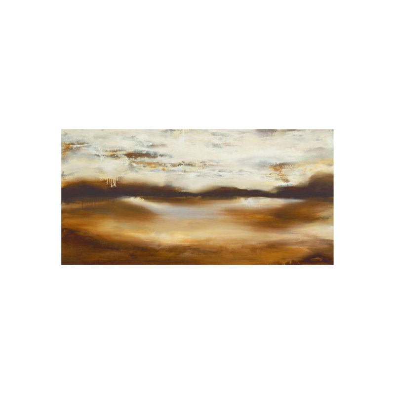 «Evening River» par Samuel Kane - Peinture, Couche de verre, H 36 po x l 72 po x P 1,5 po