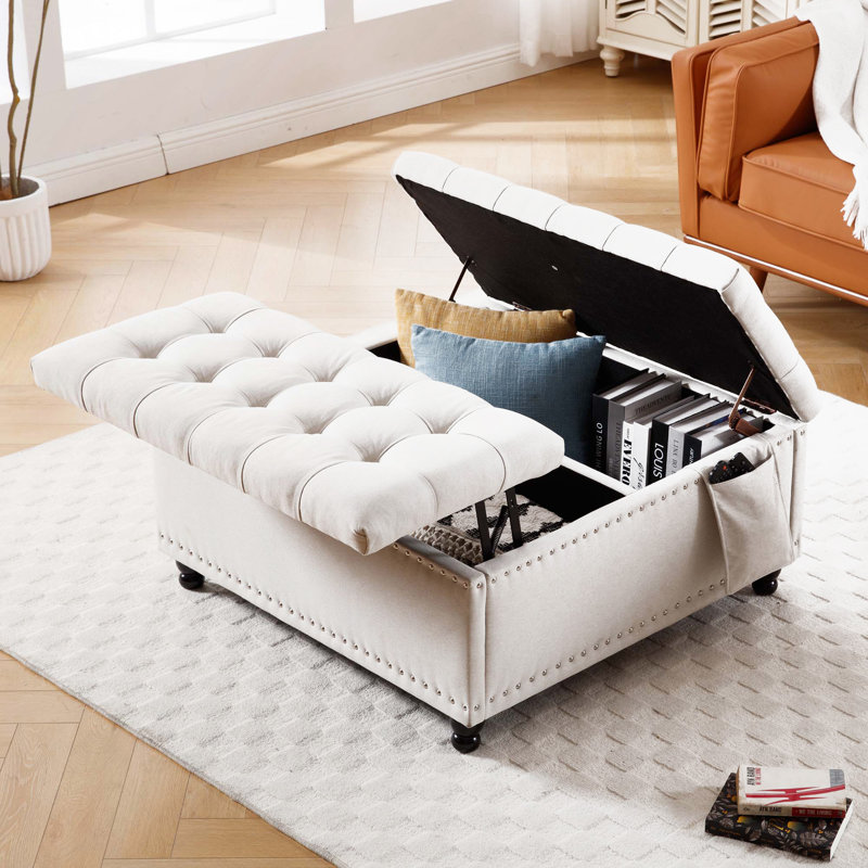 Banc en tissu avec rangement