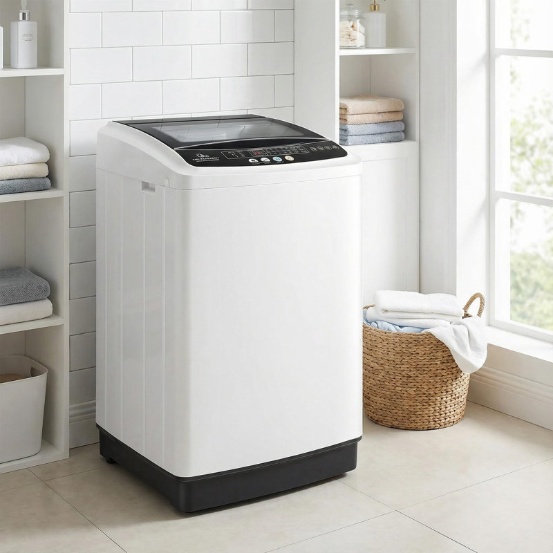 20 Lb Capacity Portable Washing Machine With Glass Top & 480w Motor - 2.8 Cu.ft Fully Automatic Washer For Apartments & Rvs