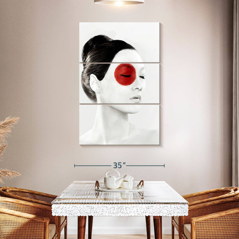 Peinture de visage de drapeau japonais Leisha, H 32 po x l 20 po