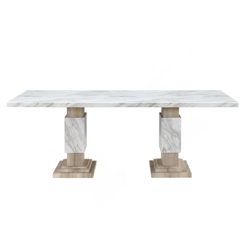 STACEY BEIGE/NATURAL DINING TABLE SET