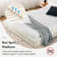 Structure de lit tapissier moderne grand lit avec tissu en chenille et tête de lit plissée-114248963