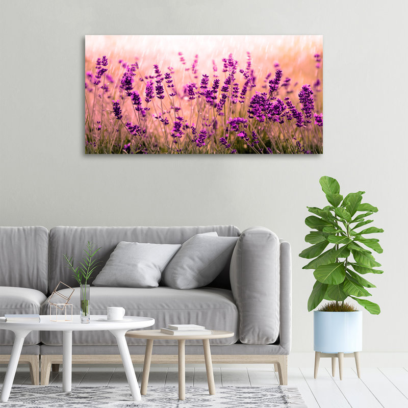 Lavender - No Frame Print on Glass, 70cm H x 100cm W x 4cm D, Glass