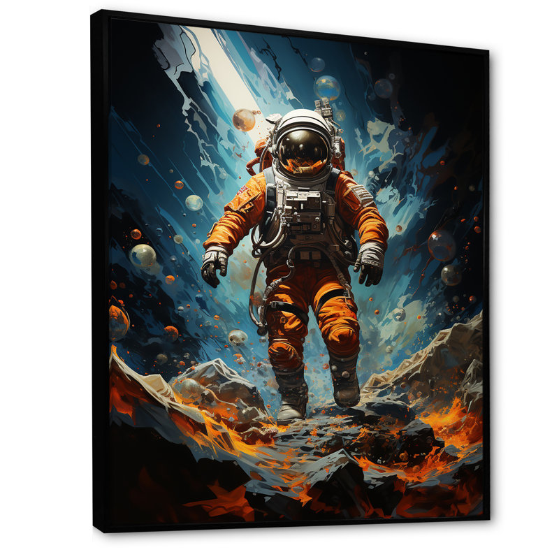 «Moretaine Space Astronaut Resilience», reproduction sur toile, H 20 po x l 12 po x P 1 po, Cadre flottant noir