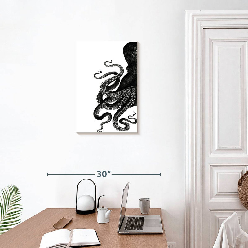 Brampt Octopus Black And White I, 24" H x 16" W