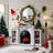 76" Electric Fireplace with Mantel, Electric Fireplace TV Stand Entertainment Center with Storage-1302373480