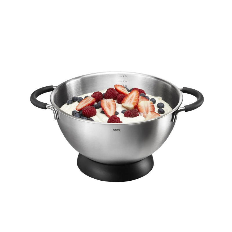 Gefu Mesco Stainless Steel Mixing Bowl with Non Slip Ring - Silver