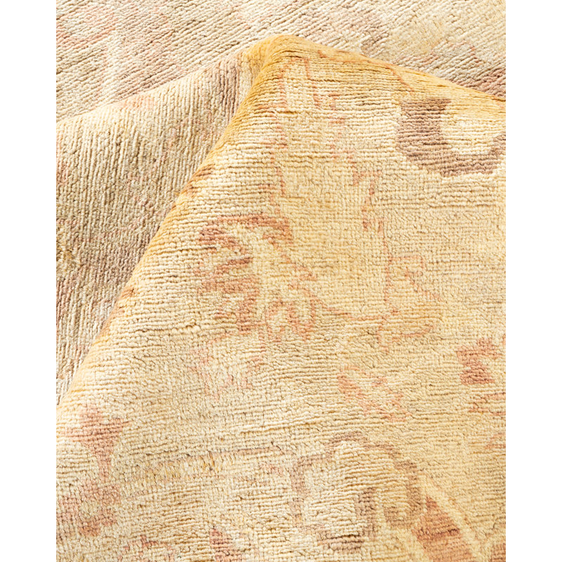 Tapis unique beige / rouille noué à la main Tylone Eclectic 8 pi 1 po x 9 pi 10 po