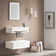 32 in. Wall-Mount Solid Surface Bathroom Sink with Built-in Towel Bar