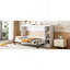Lit escamotable simple avec bibliothèque, blanc