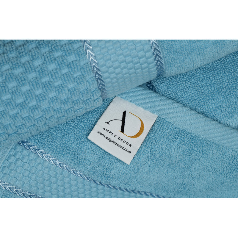 Collection de serviettes texturées 100% coton Mulaayam, Bleu ciel, Essuie-mains - paquet de 2