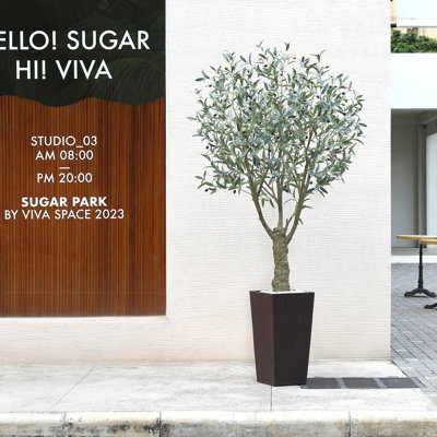 Olive artificielle résistante aux rayons UV avec grand pot de fleurs, olivier artificiel pour la décoration extérieure