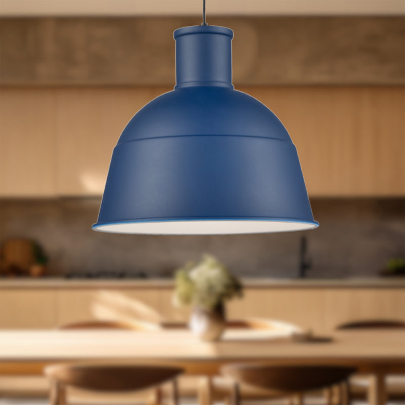 Irving 1 - Light Single Pendant, Indigo Blue, 21" H x 22" W x 22" D