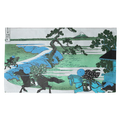 Tapis décoratif bleu de la rivière Sumida, village de Sekiya