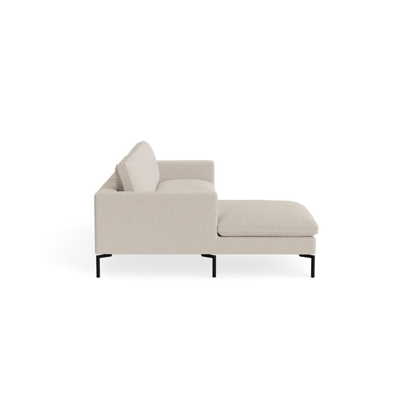 MTO - The New Standard Sofa with Arm Chaise with Black Legs, Left, Sanford Linen