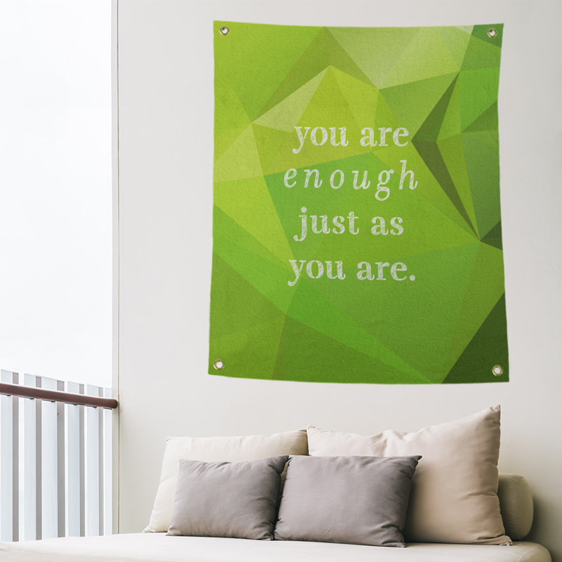 Tapisserie «Polyester You Are Enough» en polyester, H 80 po x l 59 po, Péridot