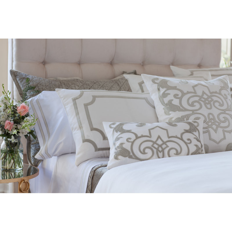 Soho 100% Cotton Pillow Case, King, White/Oyster