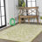Demians Bohemian Textured Weave Floral Green/Cream Indoor/Outdoor Rug-2126073655