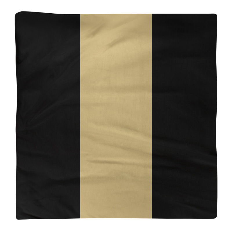 Striped Square Napkin, Black/Gold/Black, Cotton Twill, 22" H x 22" W x 0.25" D