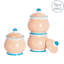 Nicola Spring Hand-Printed Sugar Bowls - 10cm - Orange - Pack of 3