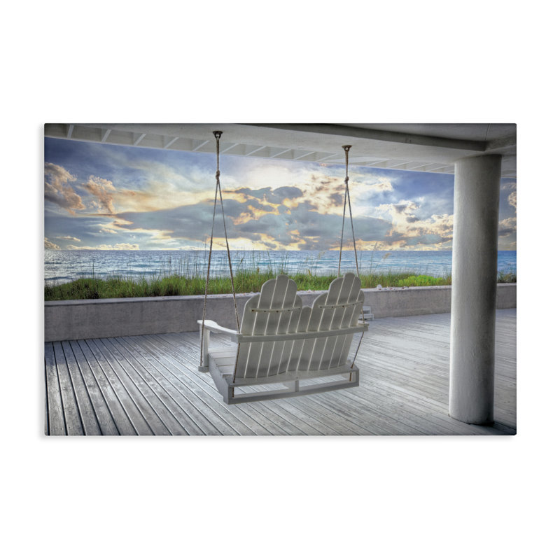 Toile Swing At The Beach, design par Celebrate Life Gallery, H 20 po x l 30 po