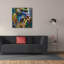  «Mandrill» par Pedro Gavidia, art mural sur toile, 37 po x 37 po