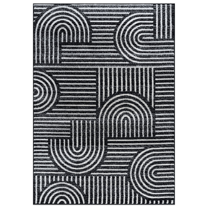 Rambo Bohemian Stripe Arch Design Area Rug, Rectangle 5' x 7'
