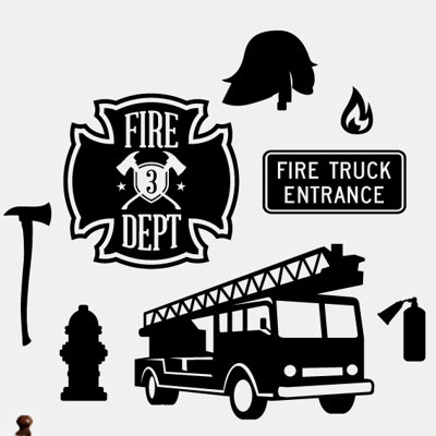 Décalcomanie murale pour pompiers