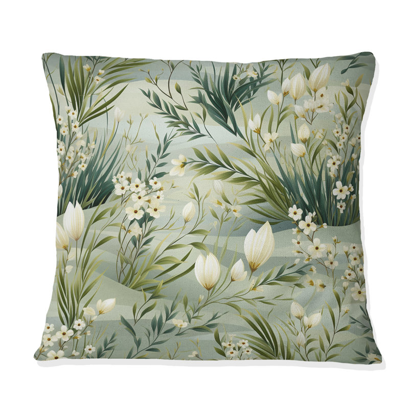 Coussin décoratif en polyester Green Grassland Meadows, H 16 po x l 16 po