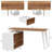 Contemporary L-Shaped Desk With Storage Cabinet And Wide Workspace - Natural Wood And Black/White Finish-536613020
