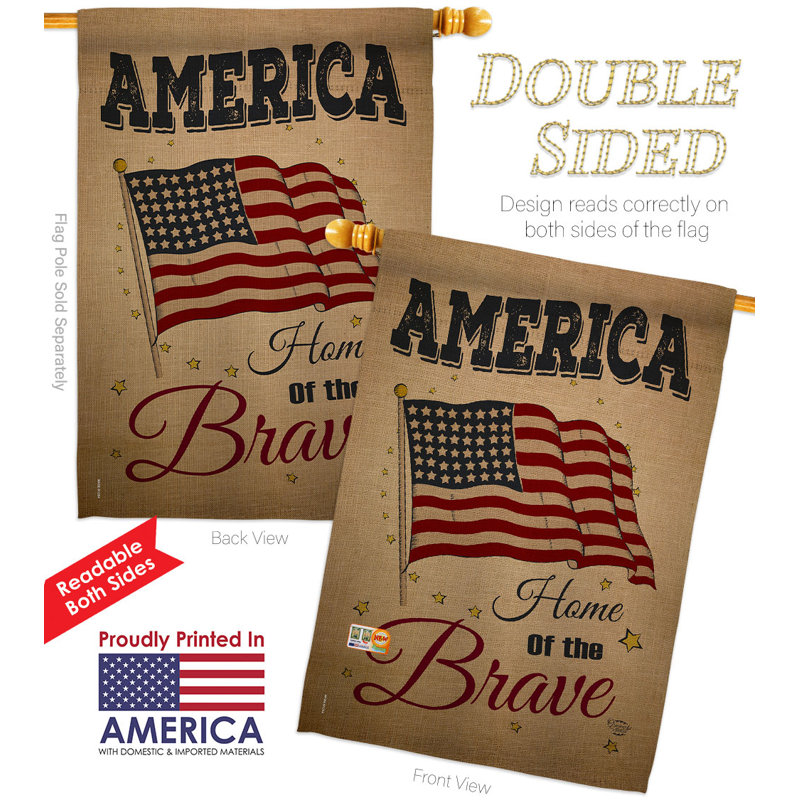 Drapeau de maison en polyester 28 po x 40 po America Home