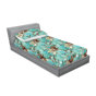 Turquoise, brun pastel / floral
