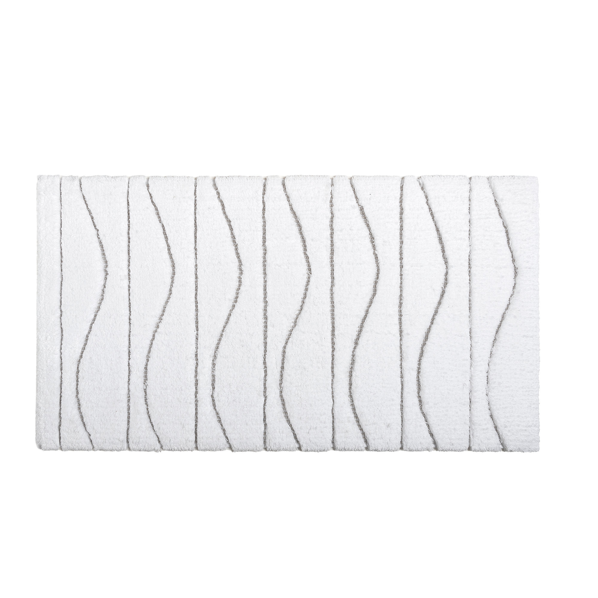 Opera Cotton Blend Non-Slip Bath Rug, 20" W x 31" L, White