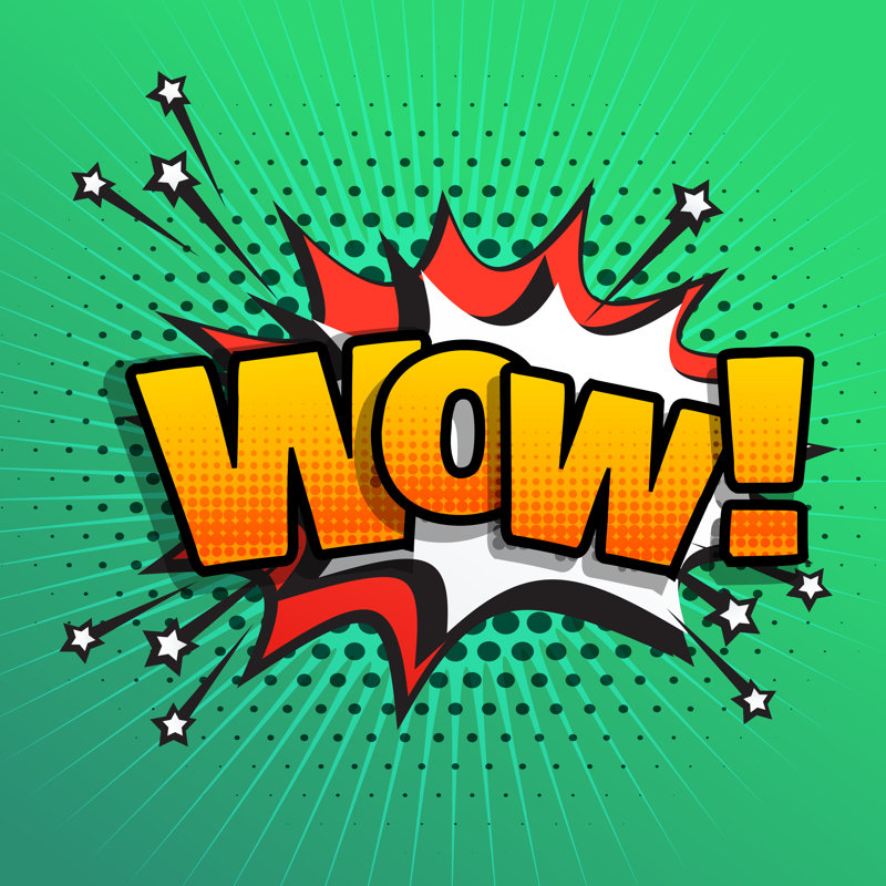 Wow Comic Vector - Wrapped Canvas Print, 122cm H x 122cm W x 3.8cm D