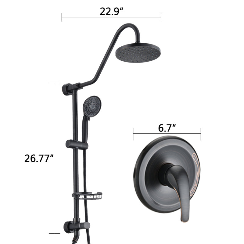 With hand shower system (including rough-in valve)