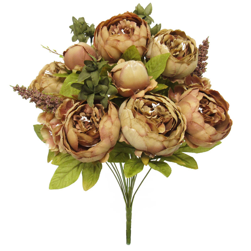 Fabric Peony Arrangement, Olive Cafe
