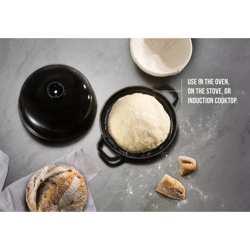 Kook Enameled Cast Iron Bread Oven, Noir