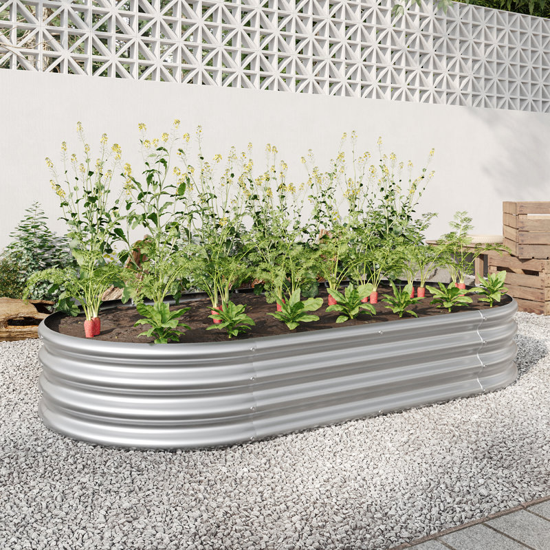 Ensemble de lit de jardin surélevé, jardinière surélevée galvanisée, H 12 po x l 72 po x P 36 po