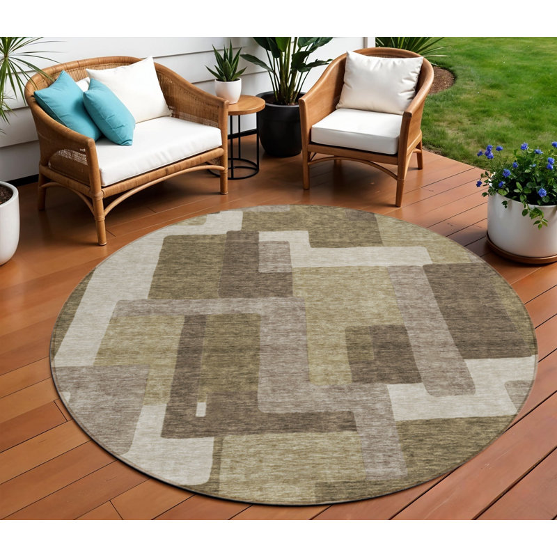 Tapis beige rond 8 po