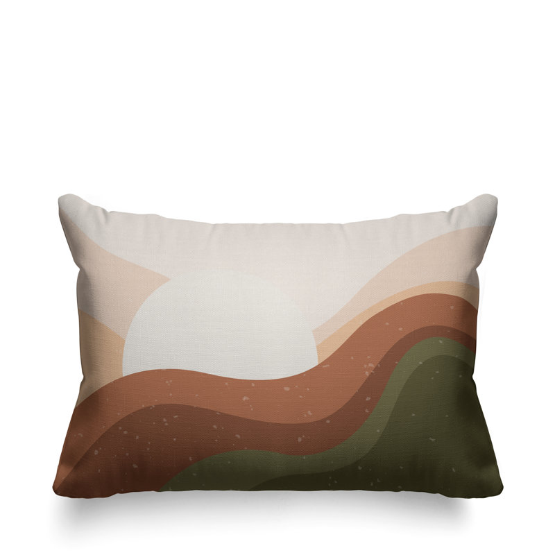 Coussin décoratif intérieur / extérieur Minimalist Desert, Vert