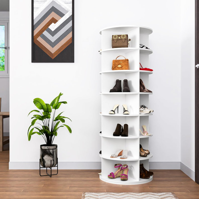Range-chaussures rotatif 7 360 blanc