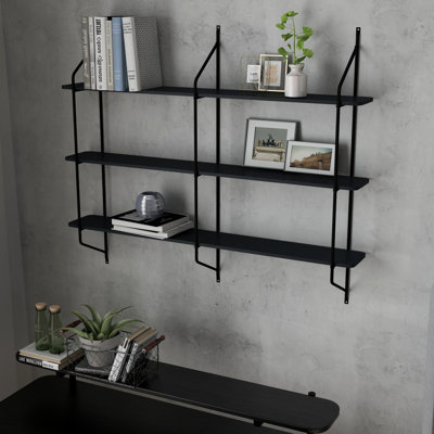 CB Home 3 Tier Contemporary Wood Ladder Wall Mounted Shelf/Bookcase