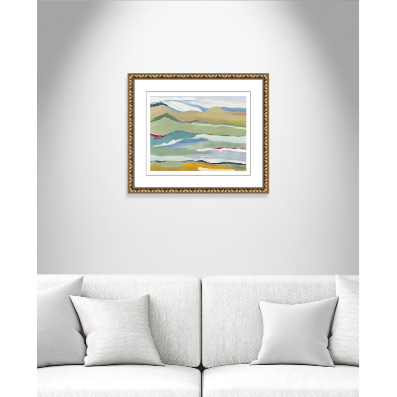 Dee Goodbye Summer on the Hills - Picture Frame Painting, Gold Bead Framed, 22.75" H x 26.75" W x 0.88" D