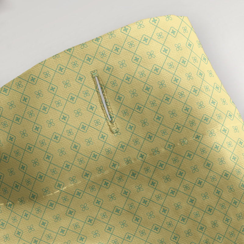 Rideau de douche simple Katelyn Elizabeth, Jaune / vert