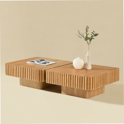 Ensemble de 2 pièces de table basse carrée 31,5 pouces Handcraft
