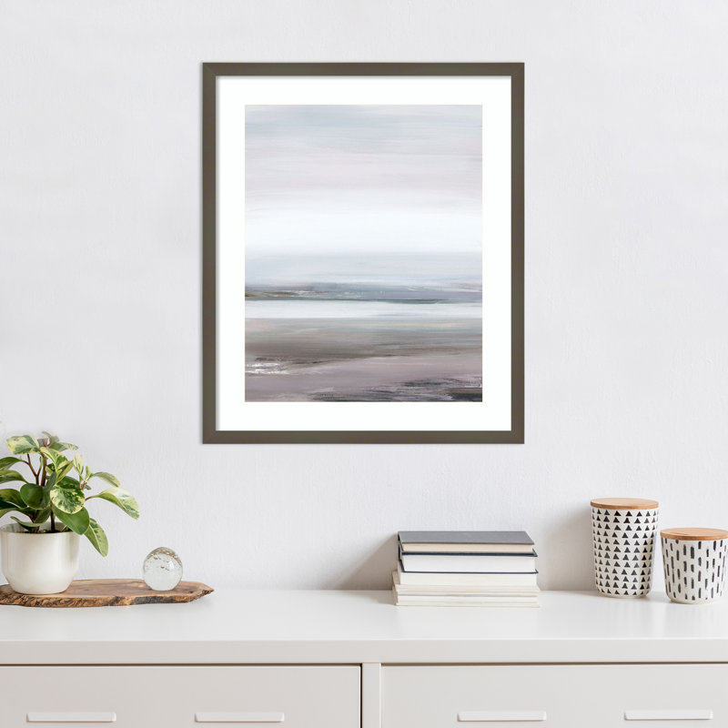 «Neutral Seascape I» par Wood, reproduction d'art encadrée, H 25 po x l 21 po