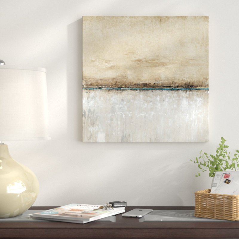 «Blue Line I», reproduction d'art sur toile tendue, H 12 po x l 12 po x P 1,5 po