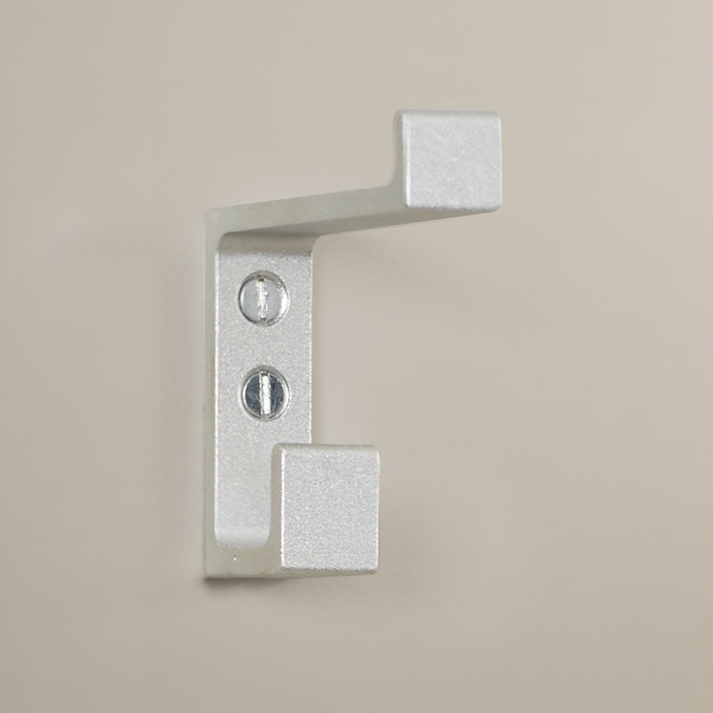 Double coat & hat hook brushed aluminum 